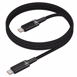 Hoco U153 Extreme USB-C–USB-C laidas, PD, 5 A, 100 W, 1,2 m – juodas