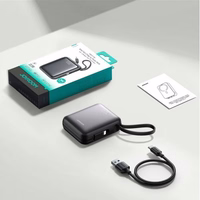 Power Bank Joyroom "JR-PBF27" juodas 10000mAh 22.5W (PD / QC3.0) + integruotas Type-C / Lightning laidas