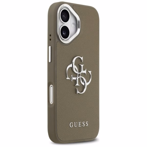 Guess Grained Big 4G Classic Logo case for iPhone 17 brown