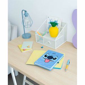 Disney Stitch Tropical A5 užrašų knygelė pliušiniu viršeliu ir projektoriniu rašikliu