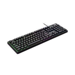 "Wozinsky" WKG-200 RGB membraninė žaidimų klaviatūra su slinkimo ratuku - juoda