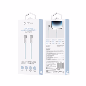 Devia kabelis Smart EC325 PD USB-C - USB-C 1,0 m 60W 3A juodas