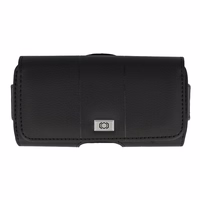 Tel Protect MAX diržo dėklas (DYDIS 14) Iphone 11/16 Plus/16 Pro/17 Pro/Huawei P30 Lite/Samsung S23/S24/S25 juodas, odinis (155x80x14 mm)