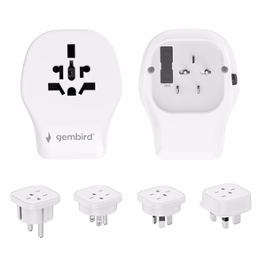 Gembird TPA-1A2C20-02-W universalus kelioninis maitinimo adapteris, 20 W, baltas