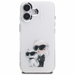 Karl Lagerfeld IML Aquarelle Karl & Choupette & Logo iPhone 16 deklas - baltas