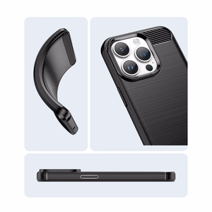 Karboninis dėklas iPhone 14 Pro Max - gelio nugaros dangtis, mėlynos spalvos