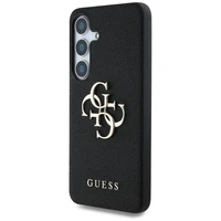 Guess Grained Big 4G Logo Small Classic Logo dėklas telefonui Samsung Galaxy S25 Plus juodas