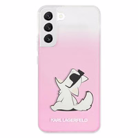 Karl Lagerfeld Choupette Eat dėklas telefonui Samsung Galaxy S22+ – rožinis