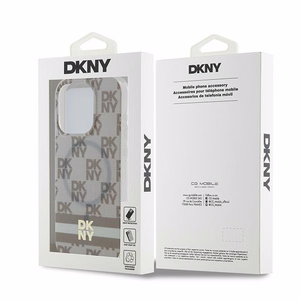 DKNY IML languoto mono rašto ir spausdintų juostų magnetinis dėklas telefonui iPhone 15 Pro – smėlinis