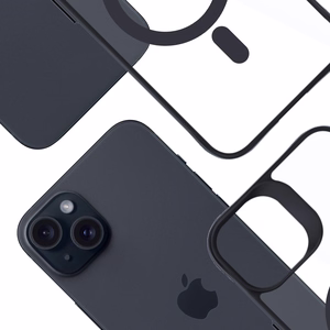 3mk Satin Armor Magnetinis dėklas telefonui su MagSafe iPhone 15 - permatomas su juodu rėmeliu
