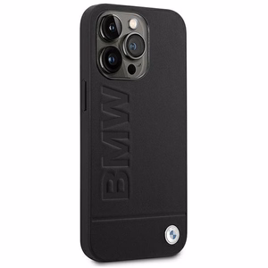 BMW Leather Stamp deklas, skirtas iPhone 14 Pro - Juodas