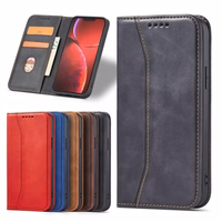 Magnetinis puošnus dėklas telefonui iPhone 14 su atverčiamu dangteliu, pinigine ir stovu, juoda