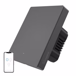 Умный WiFi настенный выключатель SONOFF M5-1C-80 (1-канальный, для рамки, графит)