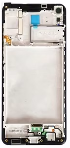 Ekranas Samsung A217F A21s su lietimui jautriu stikliuku ir rėmeliu Black originalus