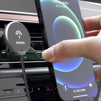 Automobilinis laikiklis Dudao "F13XS" juodas (15W / Magsafe Compatible) (magnetinis / grotelėms)