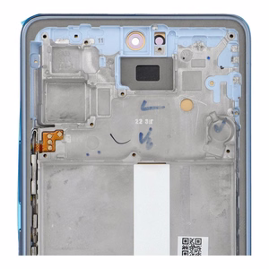 LCD ekranas skirtas SAMSUNG A53 A536 HARD OLED su rėmu mėlynas
