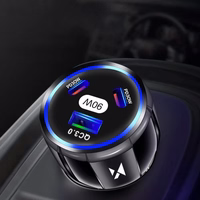 Automobilinis Įkroviklis Wozinsky "WCCCA" Juodas 90W (2xPD / 1xQC3.0)