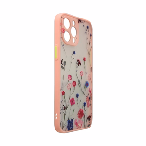 Dizaino dėklas iPhone 12 Pro Max gėlių rožinė