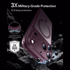 ESR Classic Hybrid MagSafe dėklas, skirtas iPhone 18 Pro Max / 17 Pro Max, tamsiai vyšninės spalvos