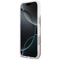 Guess Dervos dugno blizgus magnetinis dėklas iPhone 17 Pro Max - rožinis
