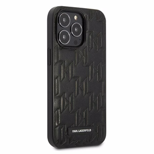 Karl Lagerfeld KLHCP13LMNMP1K iPhone 13 Pro / 13 6.1" dėklas telefonui (m) juodas / juodas Monogramos plokštelė