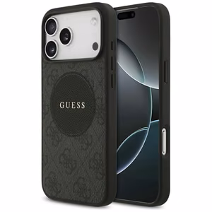 Guess 4G Circle Classic Logo Magnetinis dėklas telefonui iPhone 17 Pro Max - juodas