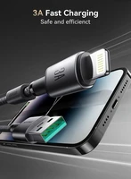 USB kabelis Joyroom SA-50 USB-A to Lightning 3A 1.2m tamsiai pilkas