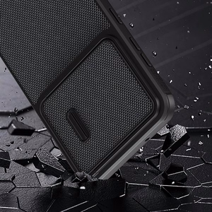Nillkin Textured S dėklas telefonui Samsung Galaxy S23+ su kameros dangteliu juodas