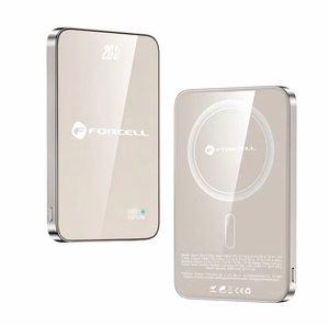 Išorinė baterija saderinta su MagSafe Forcell F-Energy SuperSlim F5K8 QC4.0 PD3.0 15W 5000 mAh titano dykumos spalva