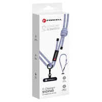 FORCELL F-DESIGN S10X165 kryžminė telefono virvelė su reguliuojamu ilgiu (maks. 82,5cm kilpoje) pilka violetinė