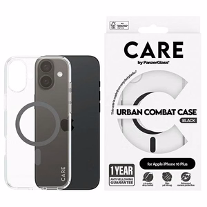 CARE by PanzerGlass Flagmano dėklas telefonui iPhone 16 Plus 6.7" juodas/juodas Magnetinis 1347