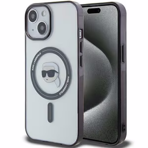 Karl Lagerfeld KLHMP15MHKHNOTK iPhone 15 Plus 6.7" прозрачный жёсткий чехол IML Karl`s Head MagSafe
