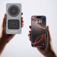 "Blavec" indukcinis įkroviklis BQI-05 Qi 15W magnetinis "Magsafe 3 in 1 UniCharge" (BQI05-QIMS) sidabrinis