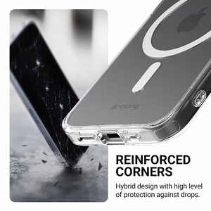 Crong Clear MAG Cover MagSafe dėklas, skirtas iPhone 17e / 16e, skaidrus