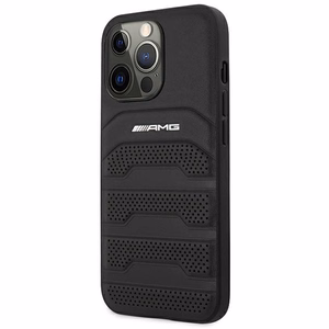 AMG AMHCP14XGSEBK iPhone 14 Pro Max 6.7 - juodas odinis dėklas su įspaudų linijomis