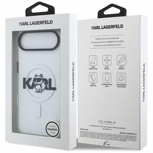 Karl Lagerfeld IML Choupette Sketch Logo Magnetinis dėklas telefonui iPhone Air - skaidrus