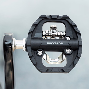 Rockbros M108 dvipusiai pusiau fiksuojami nailoniniai dviračio pedalai – juodi