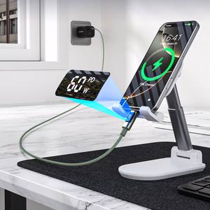 Choetech XCC-1068 PD 60W USB-C - USB-C laidas su ekranėliu 1.2 m - žalias