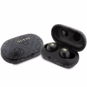 Guess Bluetooth ausinės GUTWSP4EGK TWS ENC 4G PU METAL LOGO juodos