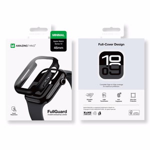AmazingThing Radix stiklinis dėklas laikrodžiui Apple Watch 46 mm - juodas