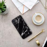 Crong Marble dėklas - iPhone 12 Mini dėklas (juodas)
