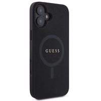 Dėklas telefonui Guess Saffiano Klasikinis Logotipas MagSafe iPhone 16 Plus - juodas
