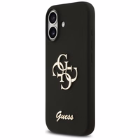 Guess Silicone Big 4G Script dėklas telefonui iPhone 17 juodas