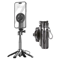 Blavec Selfie lazda Aluminium Coco Mini P-05 MagSafe trikojis stovas + nuotolinio valdymo + laikiklis 0,41 metro - juodas