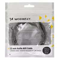 Wozinsky kampuotas AUX kabelis (male-male) mini jack 1.5m juodas
