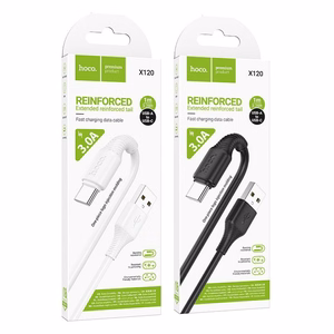 Kabelis USB A į USB C Hoco 3A 1 m X120 baltas