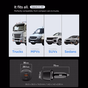 "Spigen Essential EV1133" 3 prievadų automobilinis įkroviklis - juodas