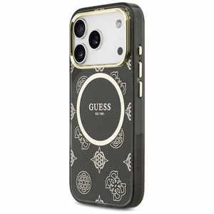 Guess IML Peony Dot MagSafe Dėklas for iPhone 17 Pro - juodas