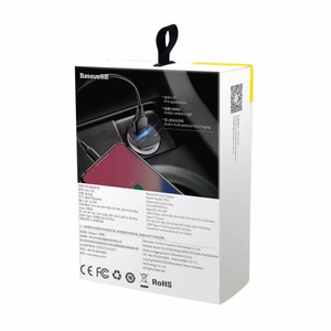 Automobilinis įkroviklis Baseus Square PPS juodas 30W (1xPD / 1xQC3.0)