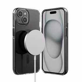 Crong Clear MAG Pro - iPhone 15 MagSafe dėklas (juodas)